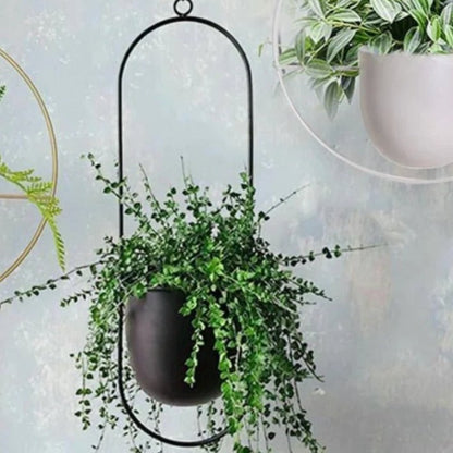 Pot de Plante Suspendu, Design Halo, Métal Antirouille