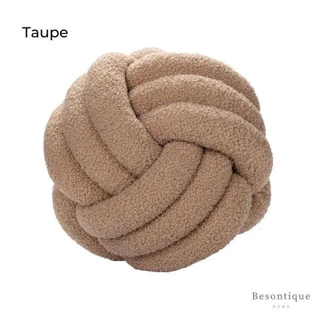 Coussin Décoratif en Forme de Boule Nouée – Design Tissé à la Main