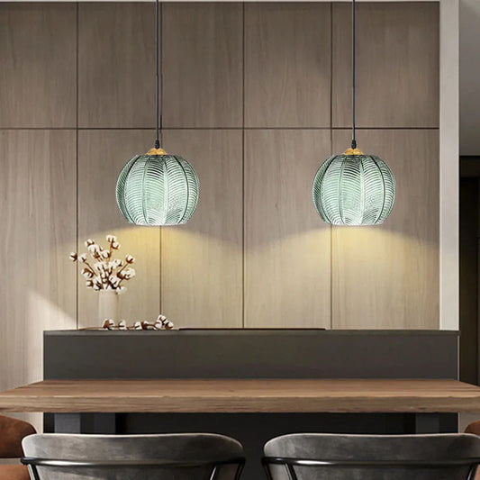 Suspension en Verre Motif Feuille – Style Naturel Élégant