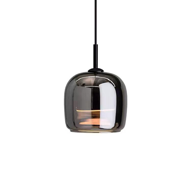 Suspension Nordique en Verre Noir | Design Élégant et Moderne