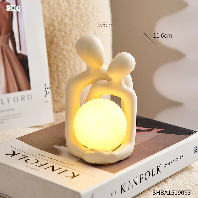 Lampe Couple en Résine – Lumière Douce et Déco Romantique pour Intérieur