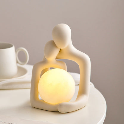 Lampe Couple en Résine – Lumière Douce et Déco Romantique pour Intérieur
