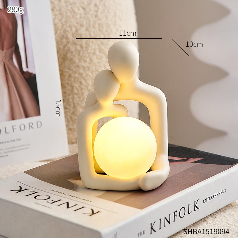 Lampe Couple en Résine – Lumière Douce et Déco Romantique pour Intérieur