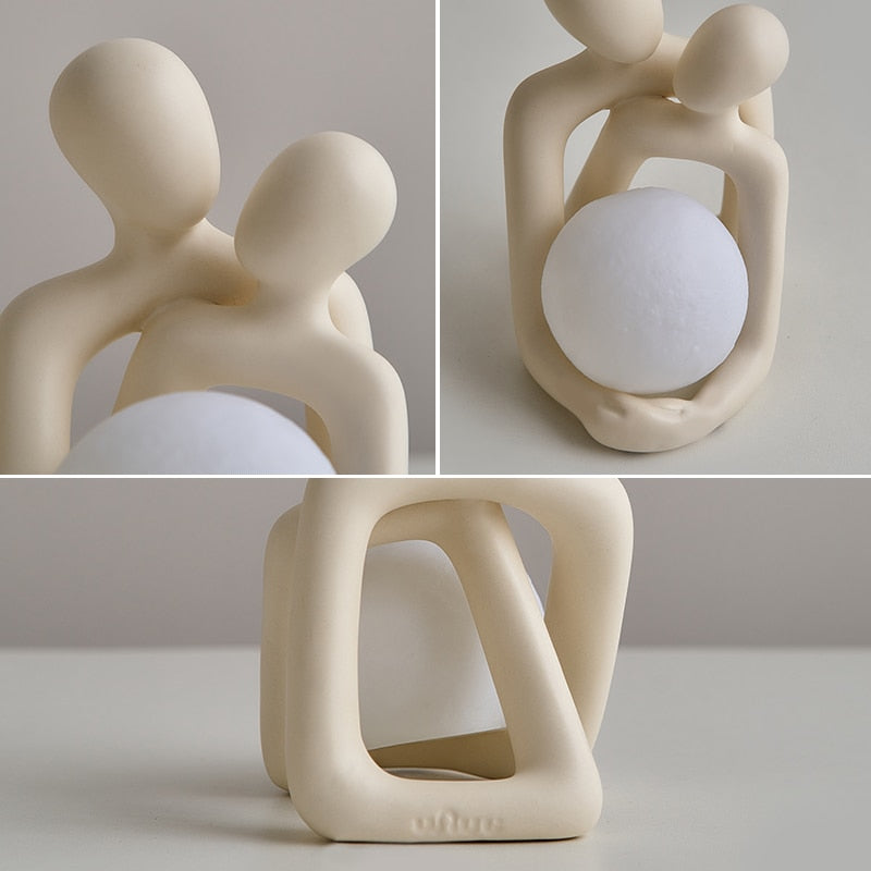 Lampe Couple en Résine – Lumière Douce et Déco Romantique pour Intérieur