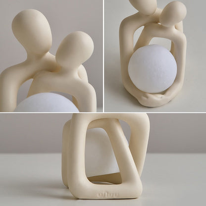 Lampe Couple en Résine – Lumière Douce et Déco Romantique pour Intérieur