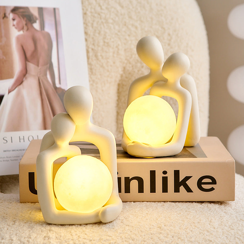 Lampe Couple en Résine – Lumière Douce et Déco Romantique pour Intérieur