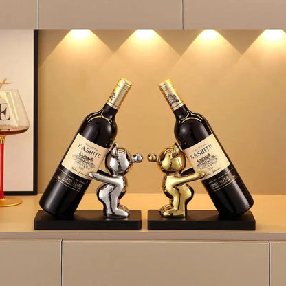 Porte-Bouteille Ours en Céramique Design Décoratif