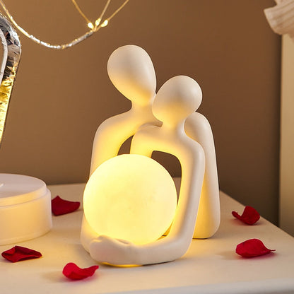 Lampe Couple en Résine – Lumière Douce et Déco Romantique pour Intérieur
