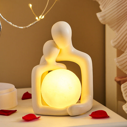 Lampe Couple en Résine – Lumière Douce et Déco Romantique pour Intérieur