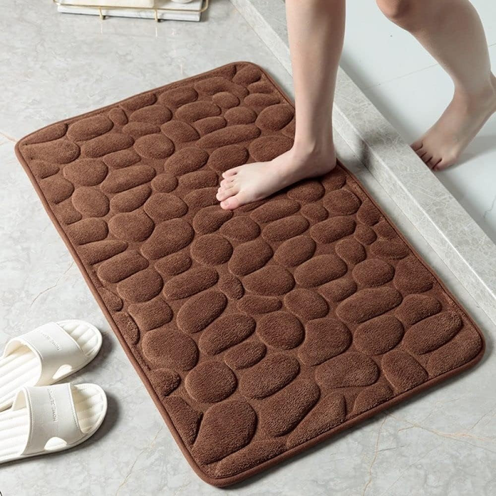 Tapis Absorbant Antidérapant, Design Galets Moelleux