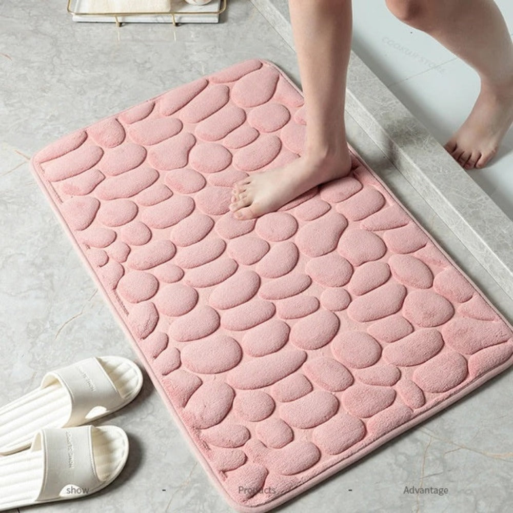 Tapis Absorbant Antidérapant, Design Galets Moelleux