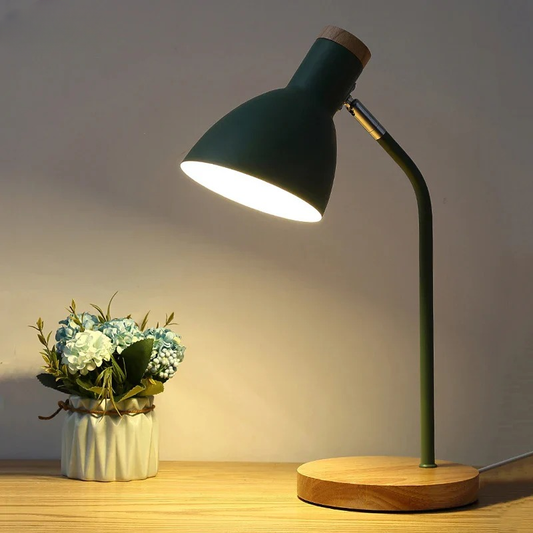 Lampe de Table LED Bois & Fer Design Nordique