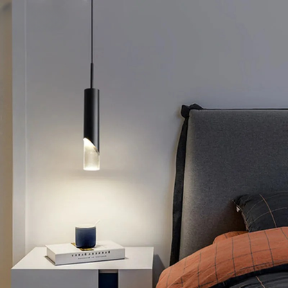 Suspension LED Nordique Tube Noir ou Doré Moderne