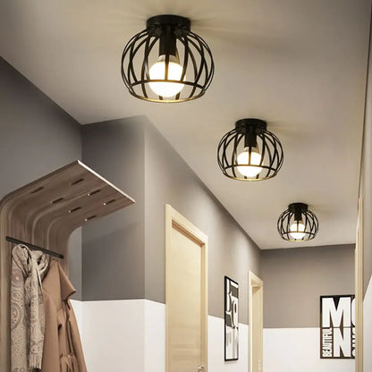 Plafonnier Industriel Noir Métal Design Ouvert