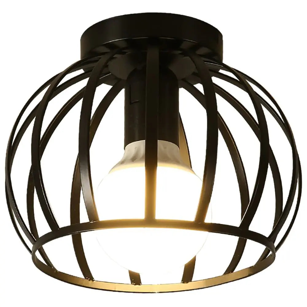 Plafonnier Industriel Noir Métal Design Ouvert