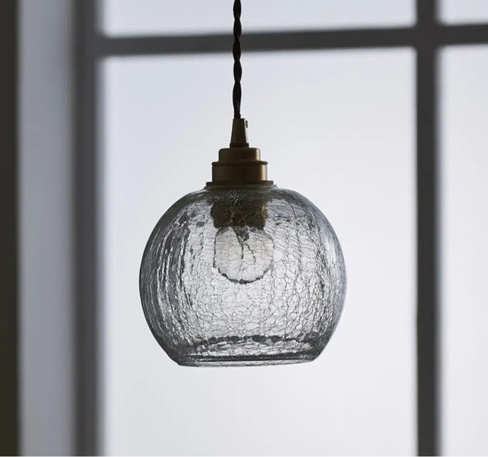 Suspension Sphérique Verre Transparent Style Industriel