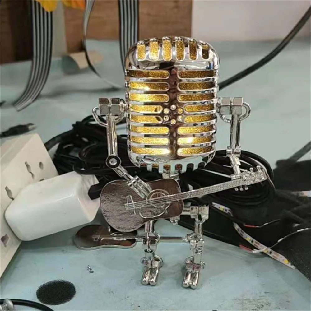 Guitarlamp | Lampe Robot avec Guitare | Éclairage Original et Artistique