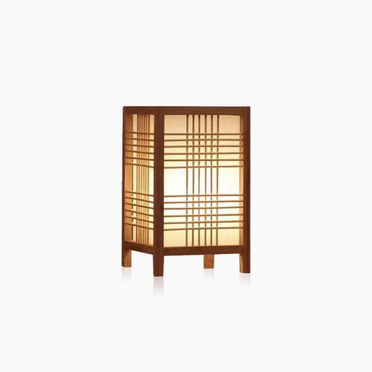 Lampe de table japonaise tissée en bambou – Élégance artisanale et ambiance naturelle