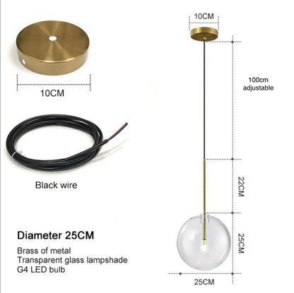 Jasper Collection - Suspension Moderne en Verre et Métal