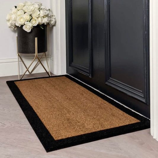 Tapis d’entrée double largeur Kyla avec large bord noir