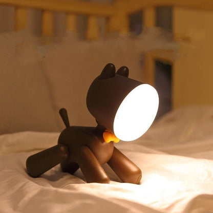 Lampe de Chevet Enfant Chien Sans Fil – Veilleuse LED en Forme d’Animal