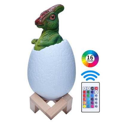 Lampe de Chevet Dinosaure Enfant – Veilleuse Œuf LED Multicolore avec Télécommande