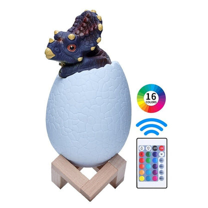Lampe de Chevet Dinosaure Enfant – Veilleuse Œuf LED Multicolore avec Télécommande