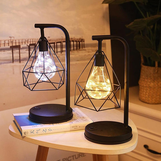 Lampe de Chevet Industrielle LED Sans Fil – Style Vintage avec Ampoule Suspendue