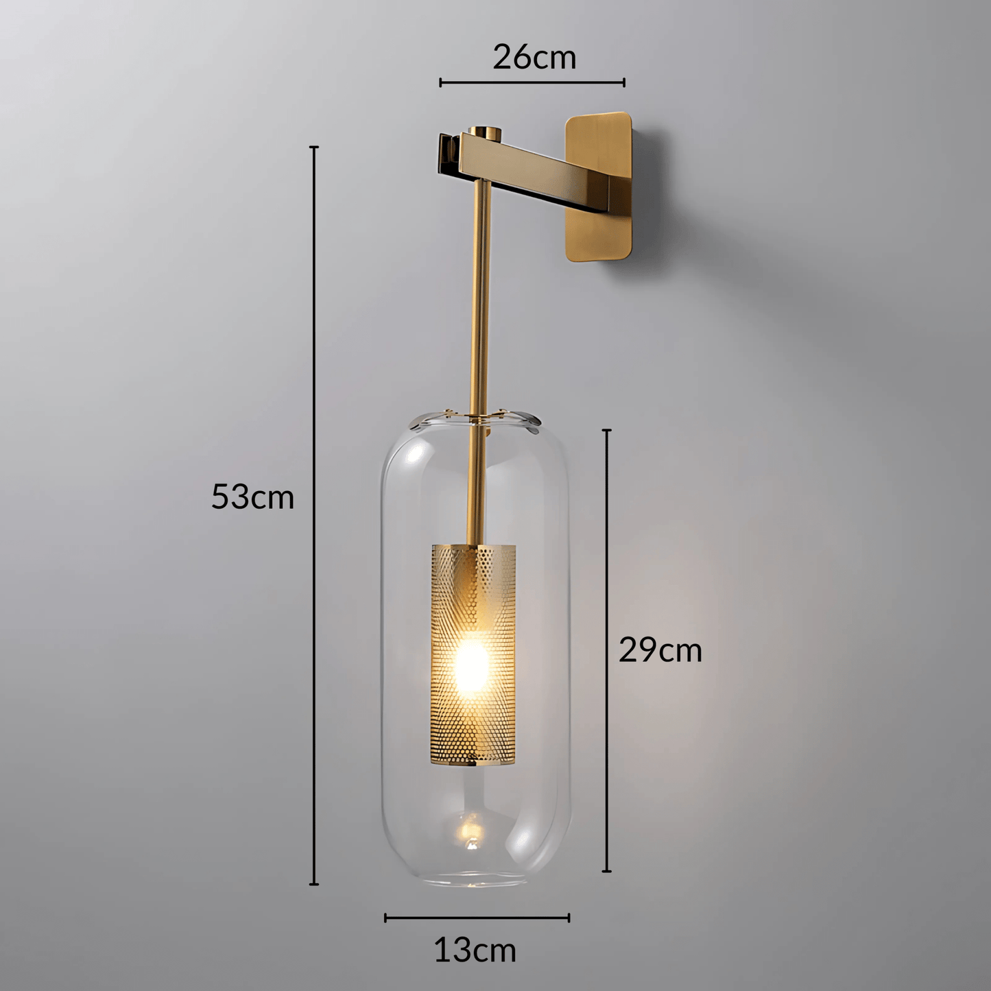 Applique Murale LOFT, Verre Transparent & Métal