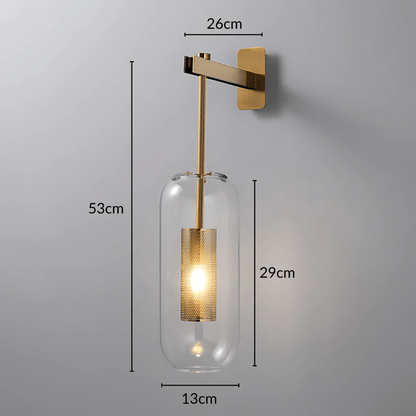 Applique Murale LOFT, Verre Transparent & Métal