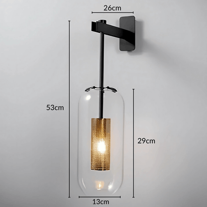 Applique Murale LOFT, Verre Transparent & Métal