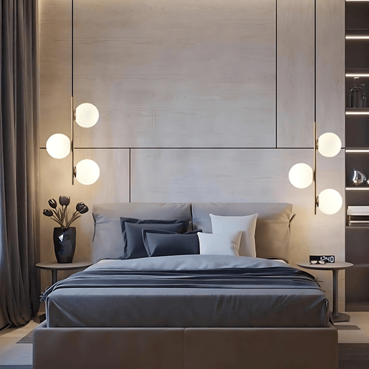Suspension Luminaire Moderne, Métal & Verre, G4, 1.2m