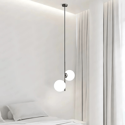 Suspension Luminaire Moderne, Métal & Verre, G4, 1.2m