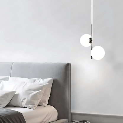 Suspension Luminaire Moderne, Métal & Verre, G4, 1.2m