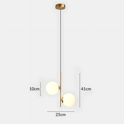 Suspension Luminaire Moderne, Métal & Verre, G4, 1.2m