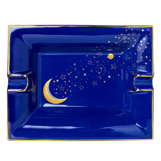 Vide-Poche Porcelaine Luna, Cendrier Doré 22 Carats