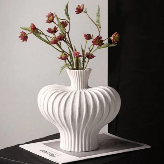 Vase Imitation Céramique Moderne, Effet Texturé