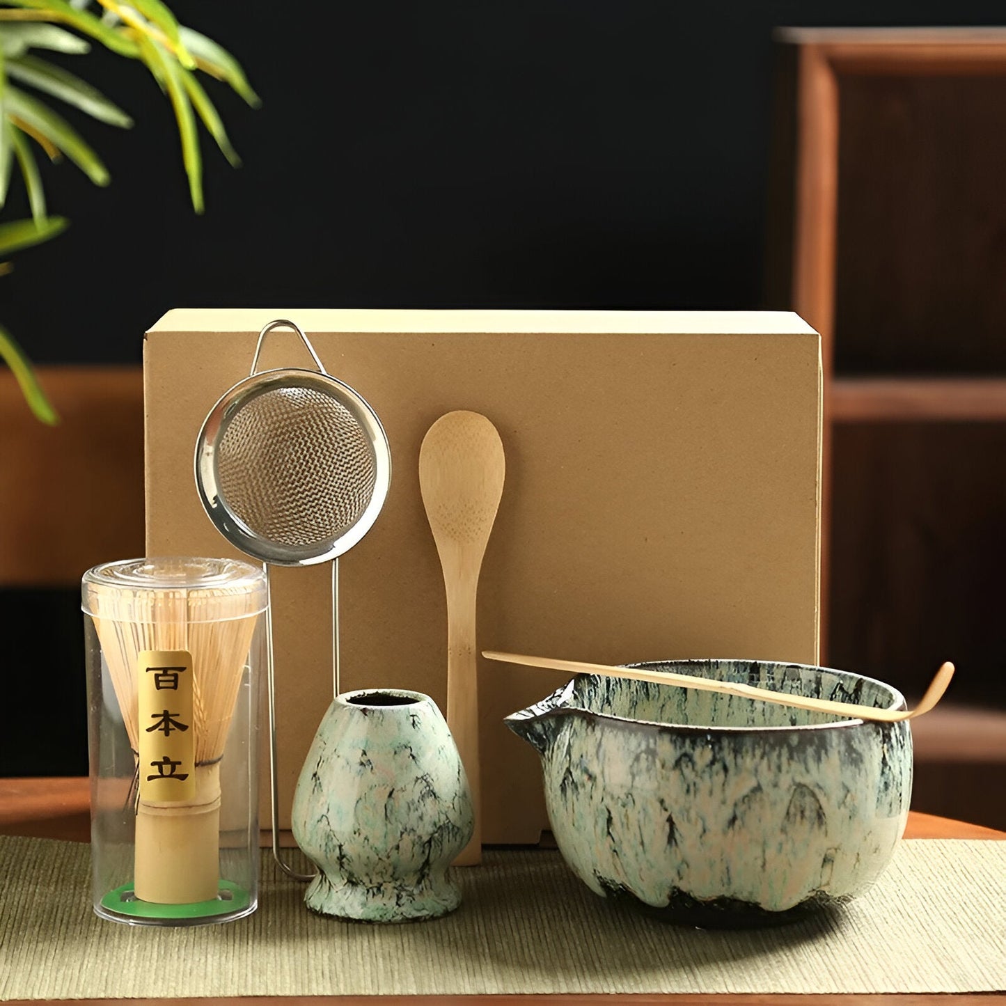 Set Matcha Traditionnel 6 pièces en Bambou & Céramique