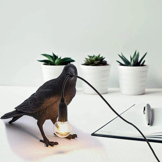 Lampe Oiseau Corbeau – Éclairage Décoratif Original pour Intérieur Moderne
