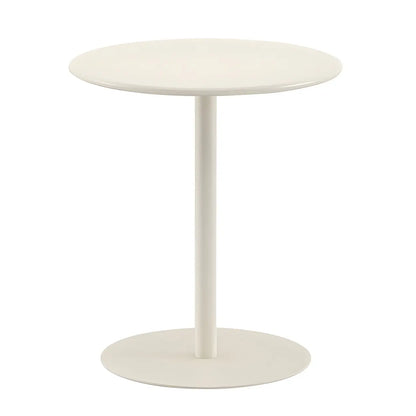 Table d’Appoint Ronde en Métal Finition Noire Minimaliste