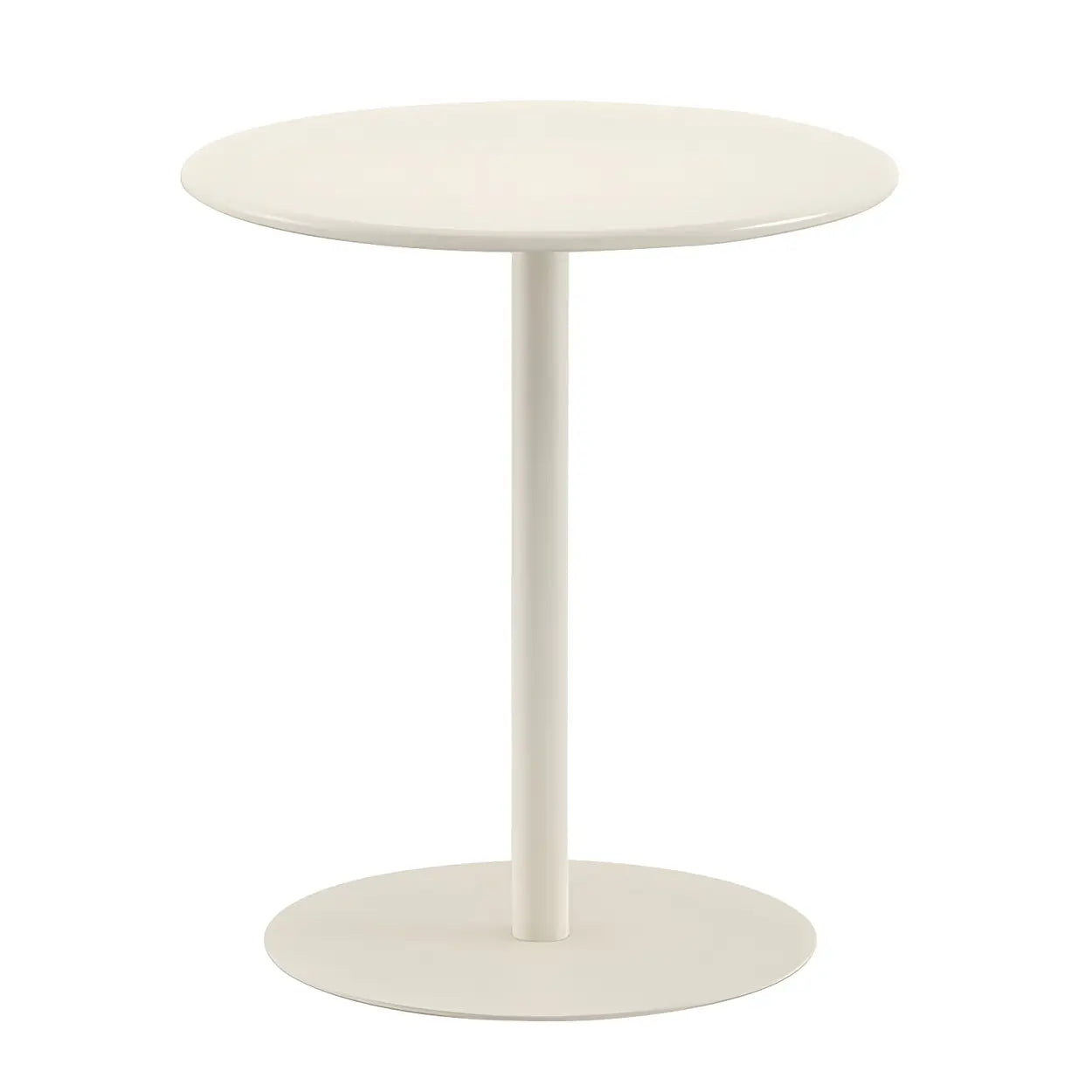 Table d’Appoint Ronde en Métal Finition Noire Minimaliste