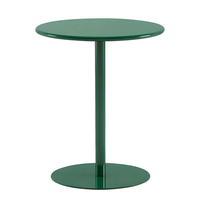 Table d’Appoint Ronde en Métal Finition Noire Minimaliste