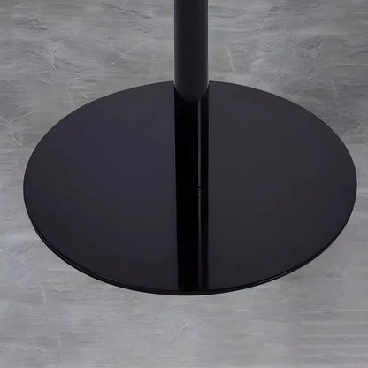 Table d’Appoint Ronde en Métal Finition Noire Minimaliste