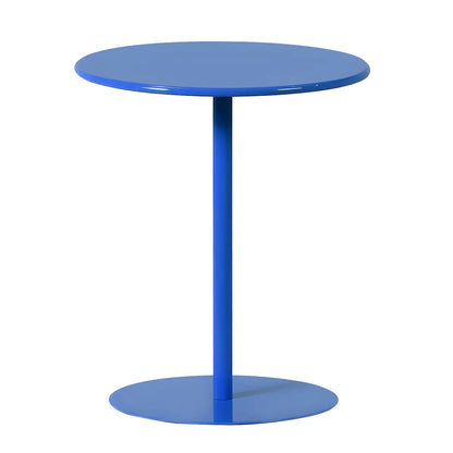 Table d’Appoint Ronde en Métal Finition Noire Minimaliste