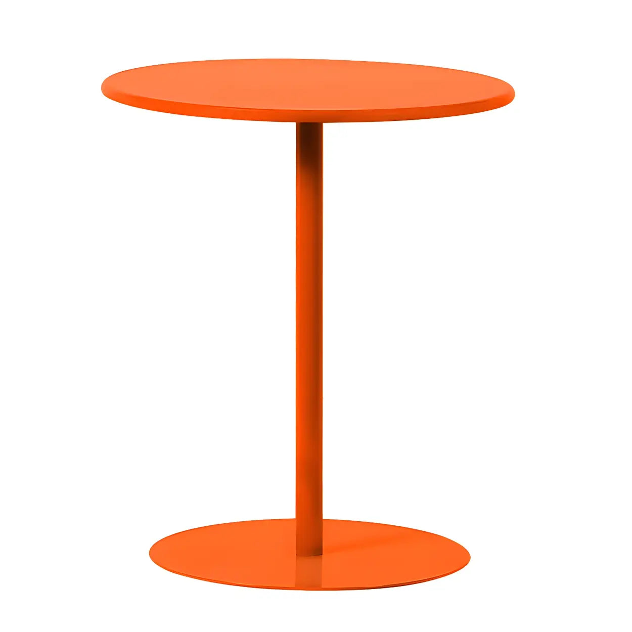 Table d’Appoint Ronde en Métal Finition Noire Minimaliste