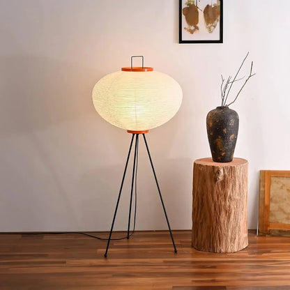 Lampe sur Pied Minimaliste en Papier de Riz Japonais