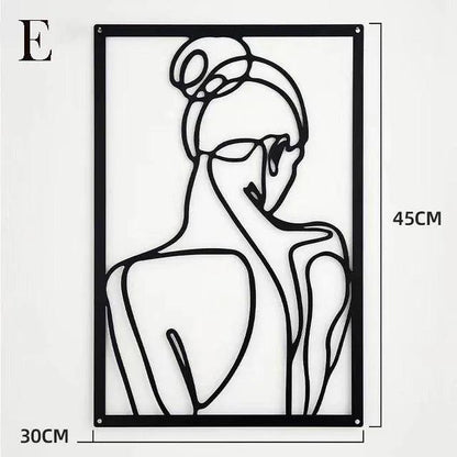 Décoration Murale Femme en Fer – Silhouette Abstraite Moderne