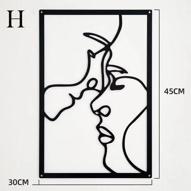 Décoration Murale Femme en Fer – Silhouette Abstraite Moderne