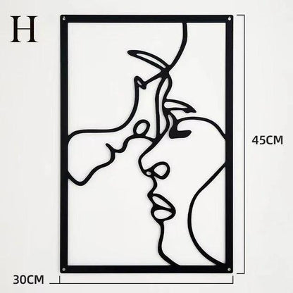 Décoration Murale Femme en Fer – Silhouette Abstraite Moderne