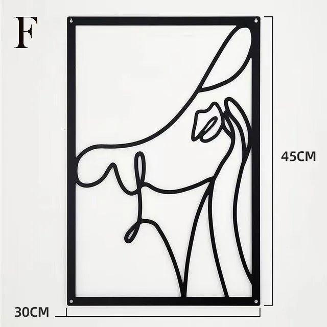 Décoration Murale Femme en Fer – Silhouette Abstraite Moderne